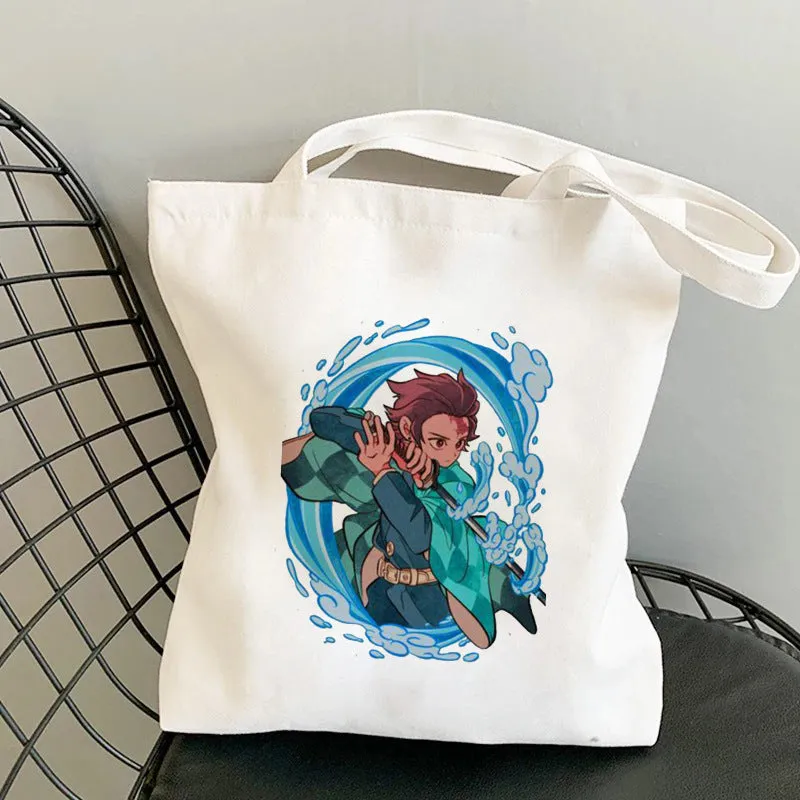 Demond Slayer Tote Bag, Shoulder Tote Bag, Shopping Bag, Anime Lover