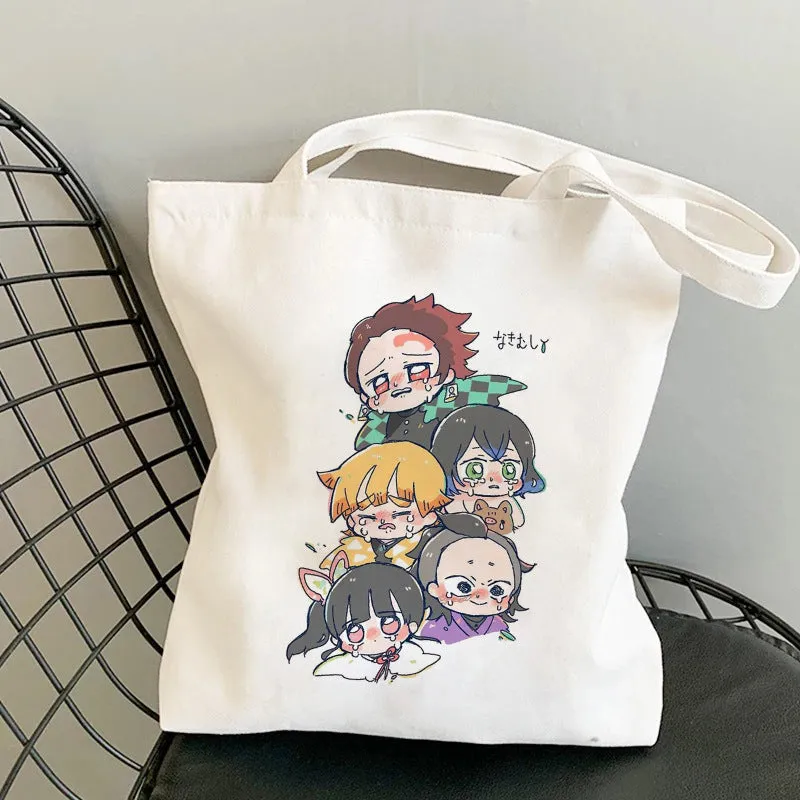 Demond Slayer Tote Bag, Shoulder Tote Bag, Shopping Bag, Anime Lover