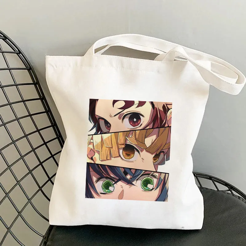 Demond Slayer Tote Bag, Shoulder Tote Bag, Shopping Bag, Anime Lover