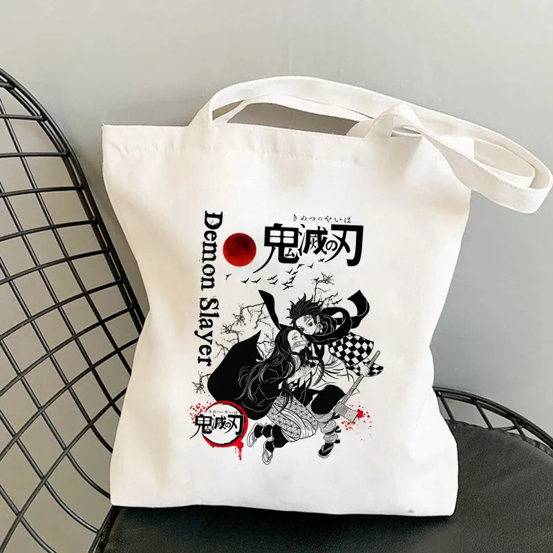 Demond Slayer Tote Bag, Shoulder Tote Bag, Shopping Bag, Anime Lover