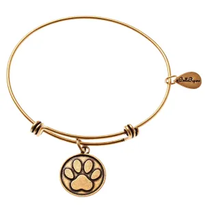 Dog Paw Print Expandable Bangle Charm Bracelet