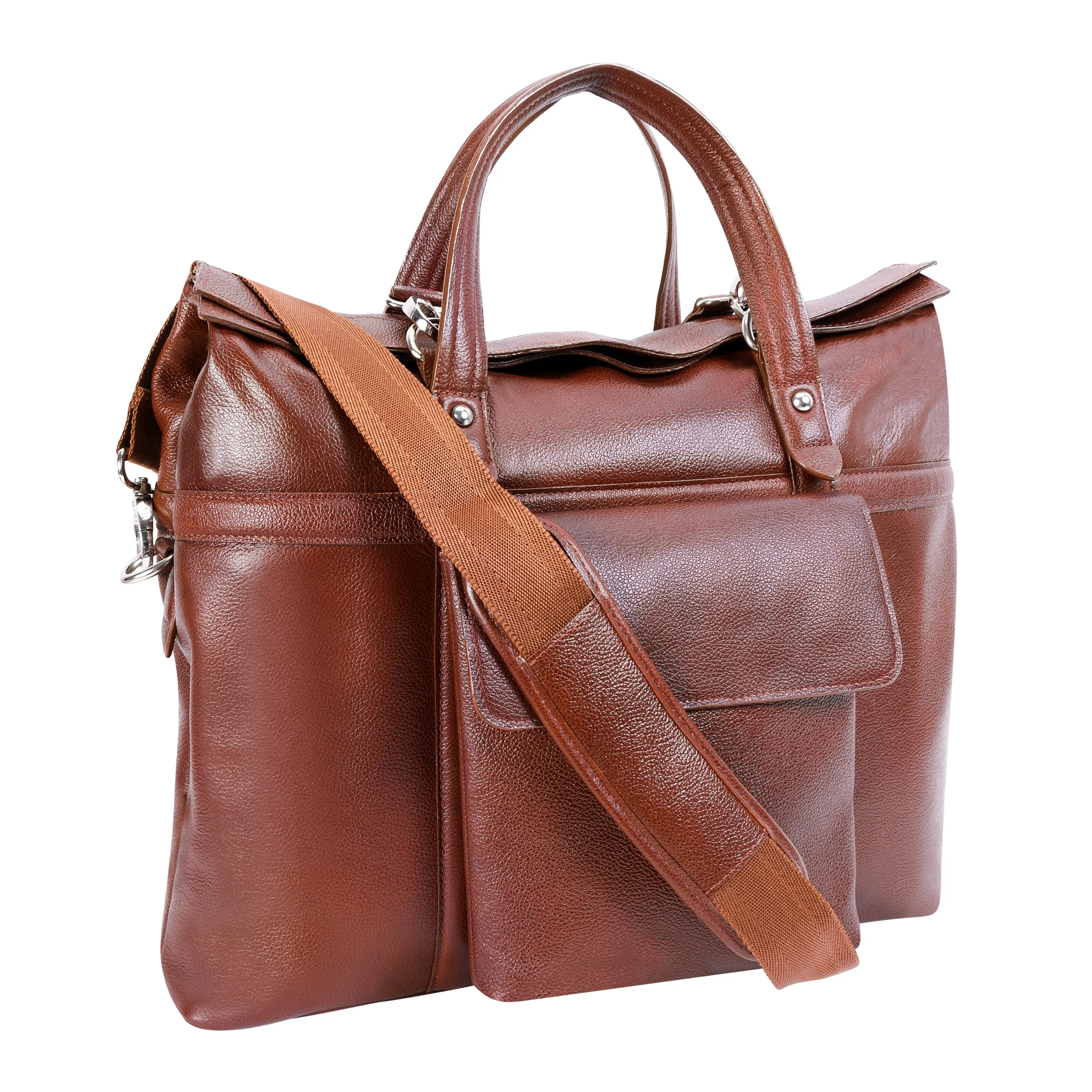 EDGEFIELD | 17” Leather Roll-Top Laptop Briefcase