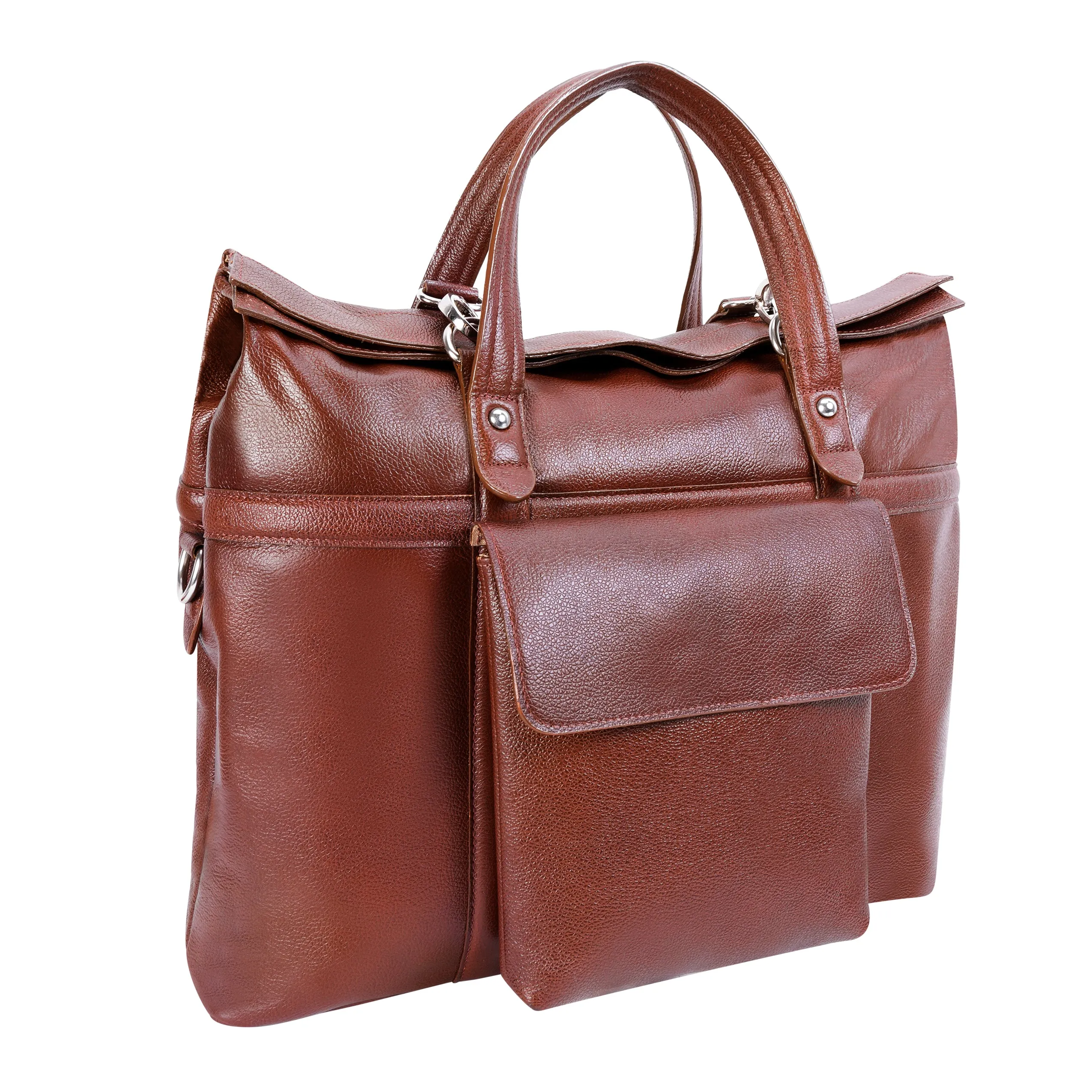 EDGEFIELD | 17” Leather Roll-Top Laptop Briefcase