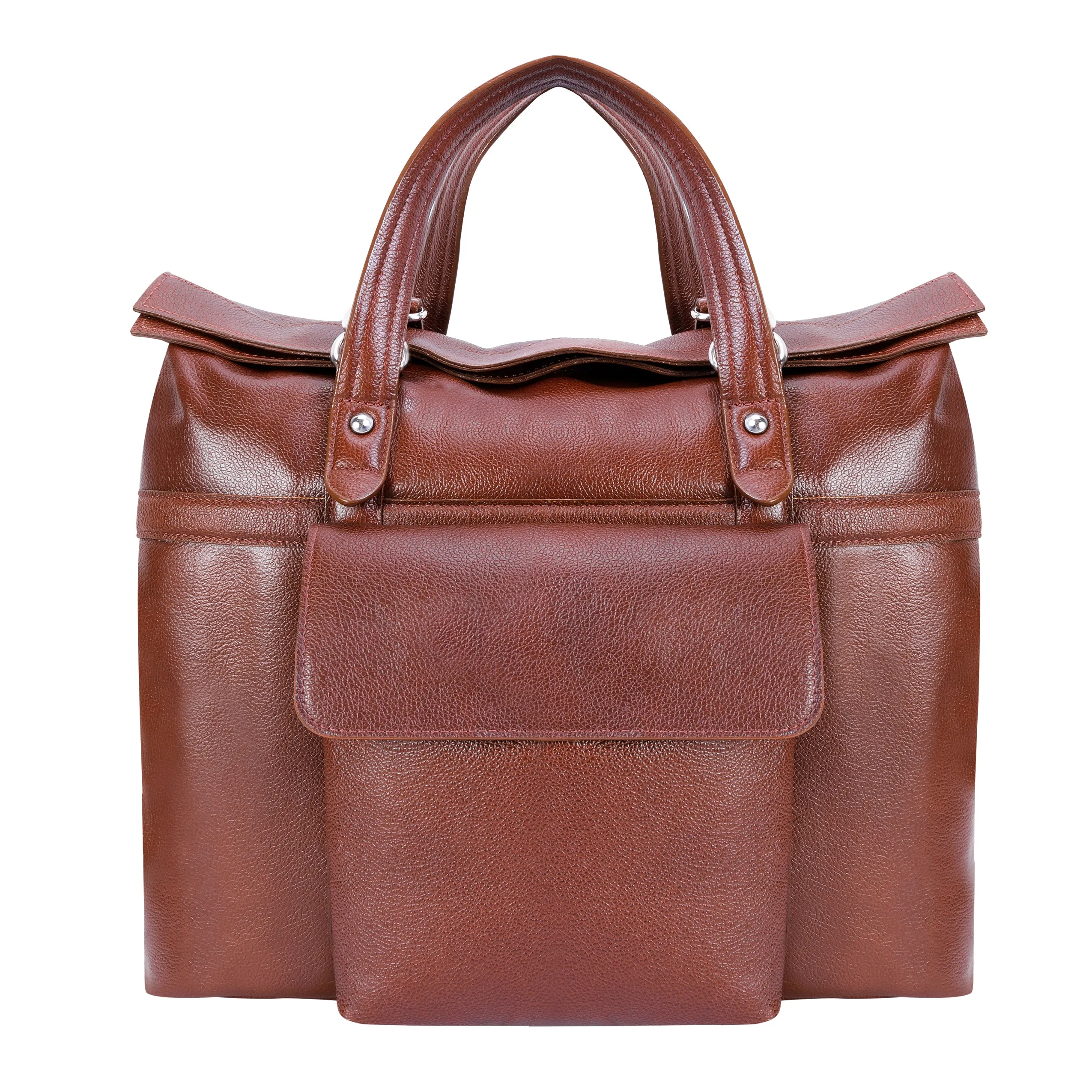 EDGEFIELD | 17” Leather Roll-Top Laptop Briefcase