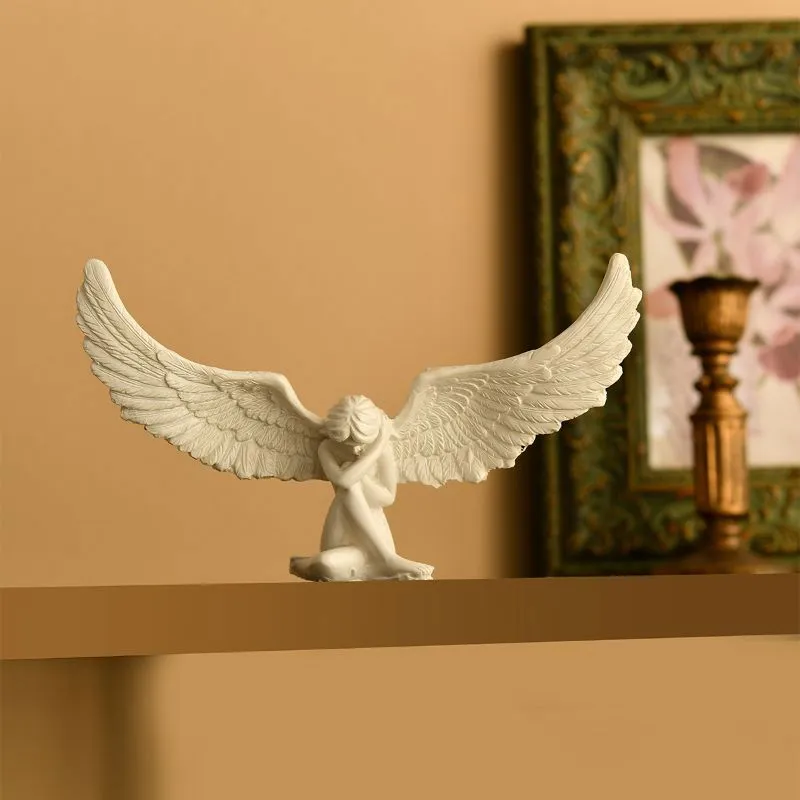 Elegant Guardian Angel Resin Figurine - Home Decor & Gift