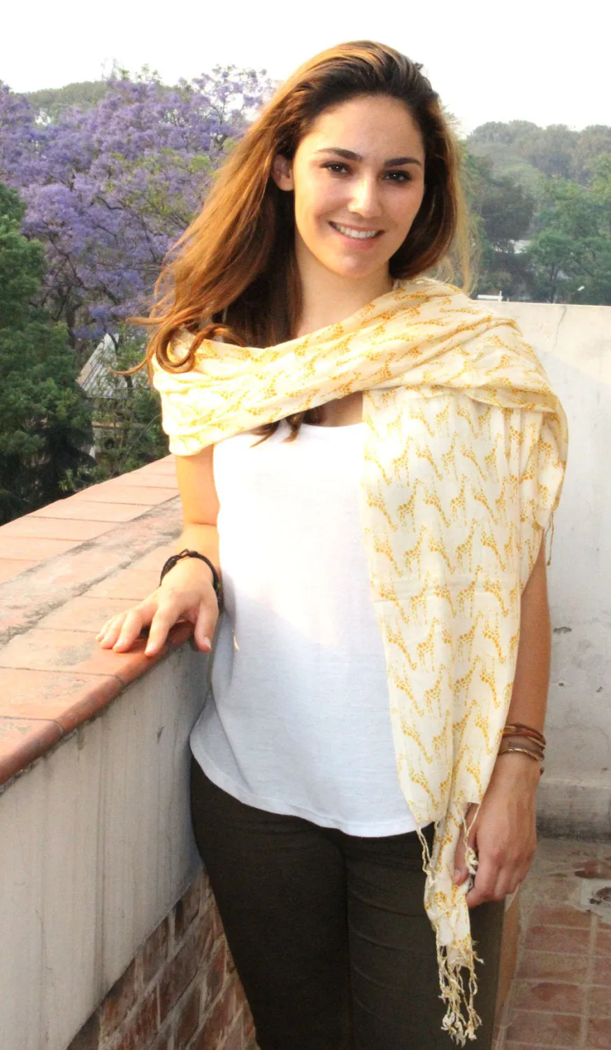 Elegant Soft Cotton Giraffe Summer Shawl