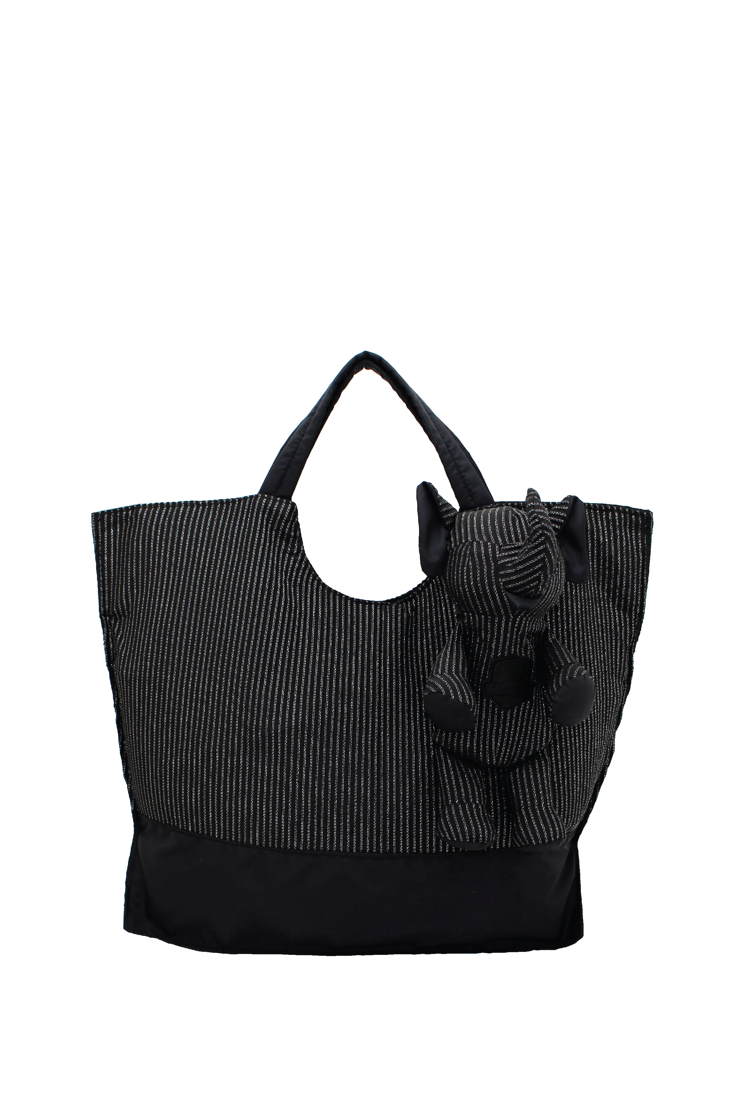 ELEPH FOLDABLE PLEAT LUREX - TOTE L : Black / Silver