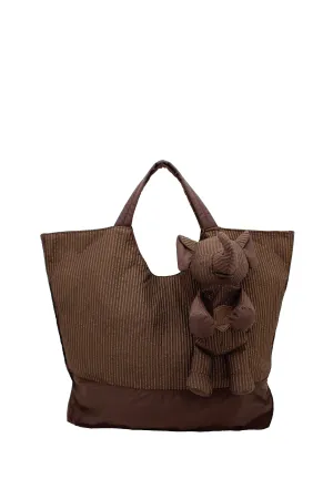 ELEPH FOLDABLE PLEAT LUREX - TOTE L : Brown / Gold