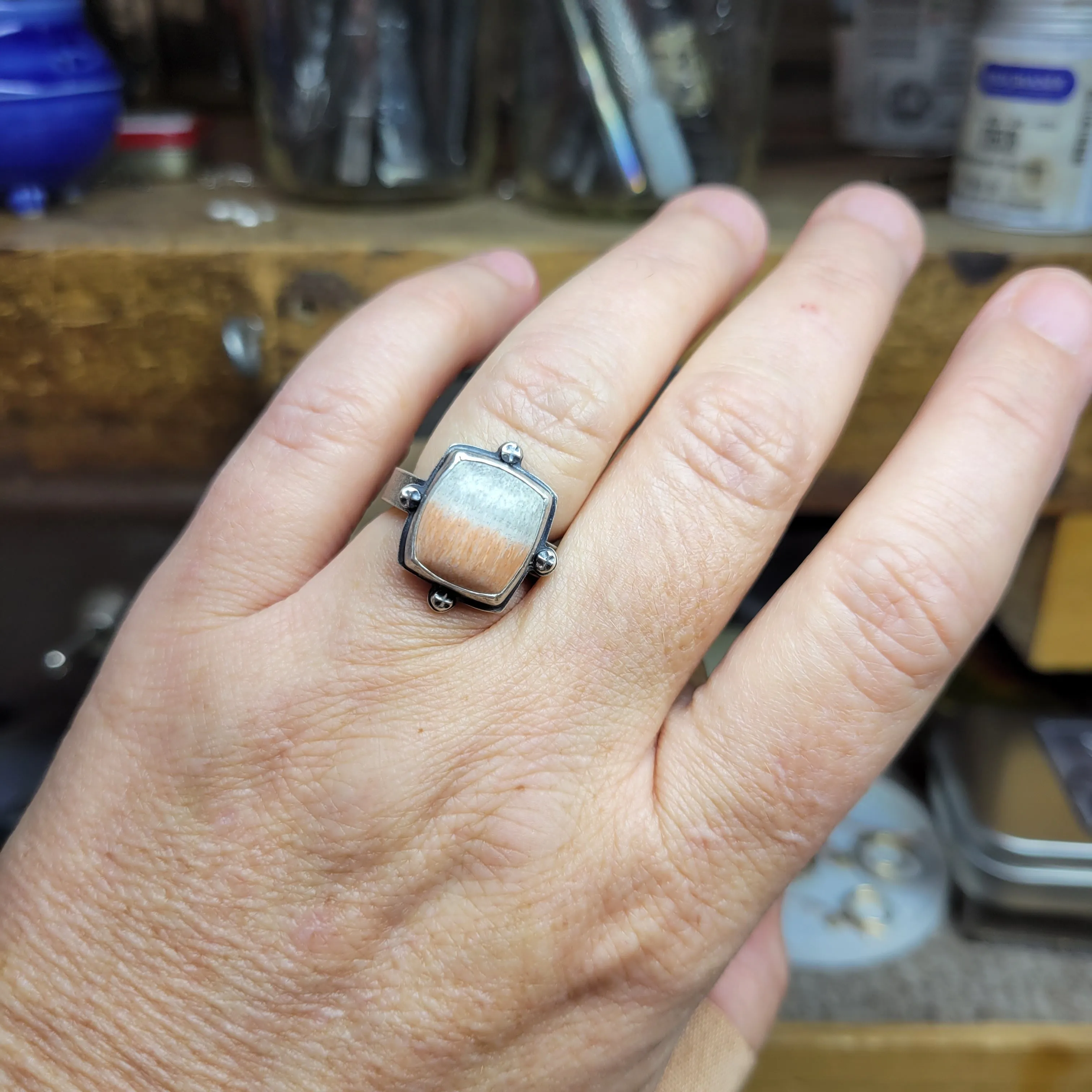 English barrite ring in sterling silver - size 7