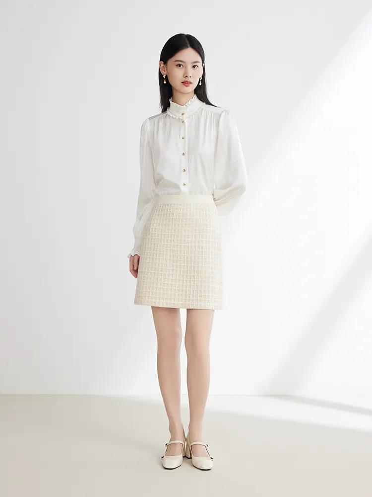 EP YAYING Elegant Woolen Skirt