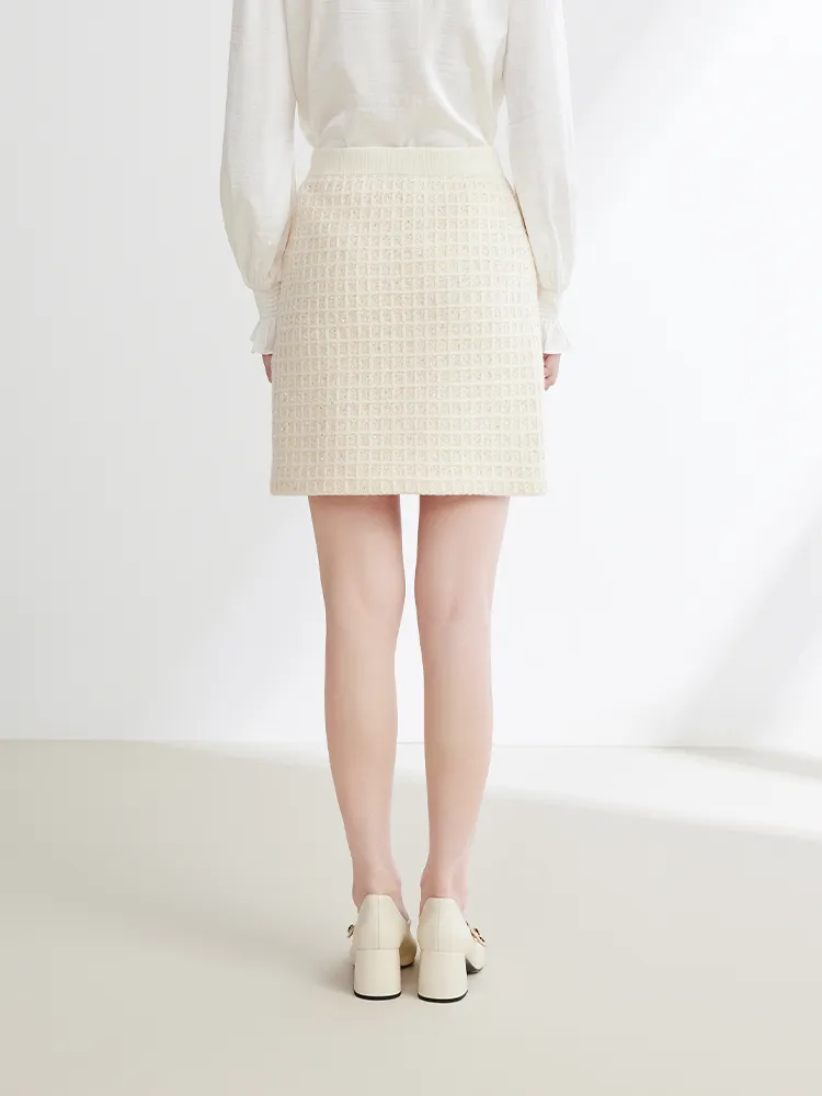 EP YAYING Elegant Woolen Skirt