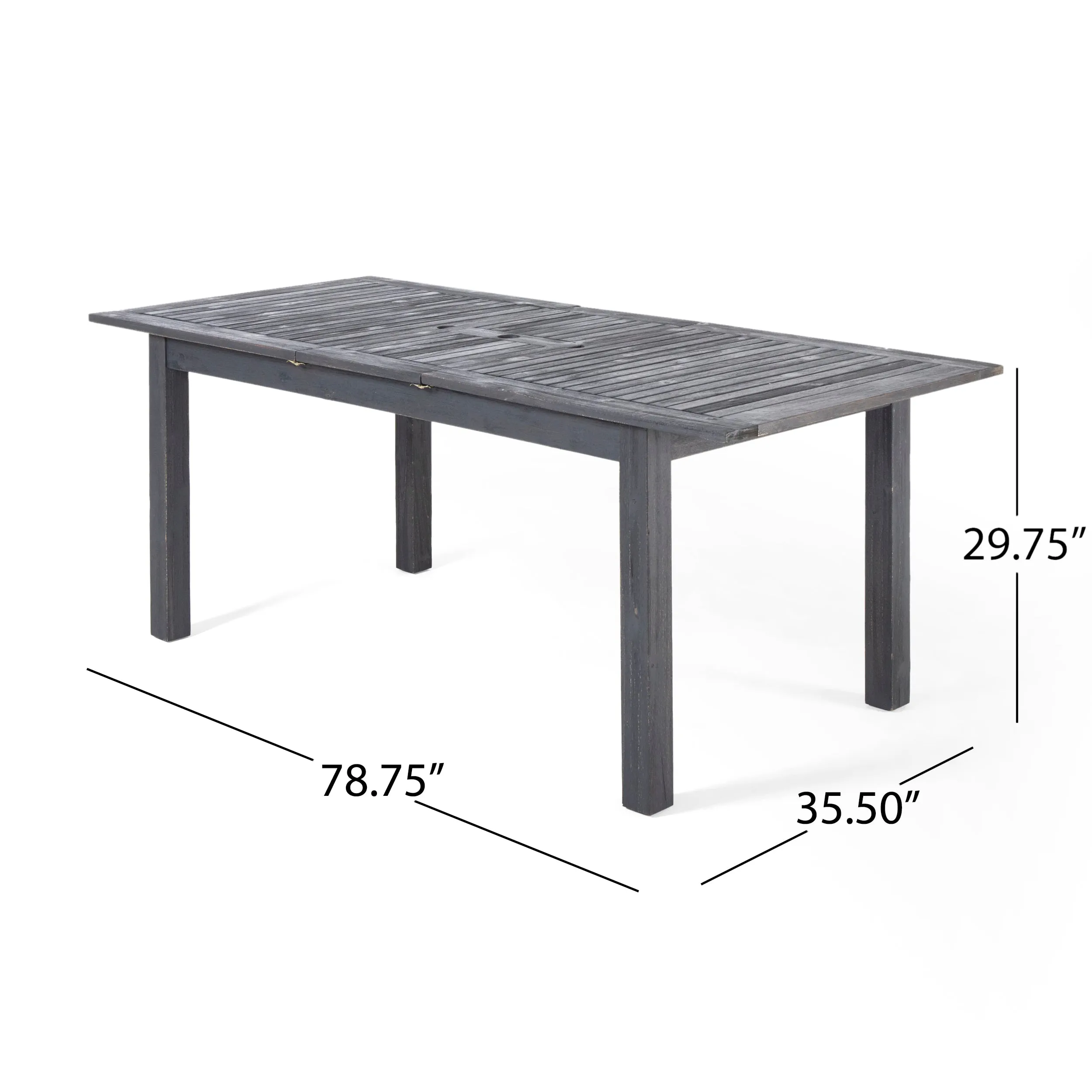 Eric Outdoor Expandable Acacia Wood Dining Table