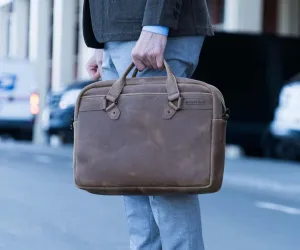 Executive Leather Laptop Briefcase