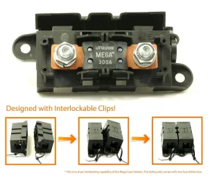 Expandable Mega Fuse HOLDER with 300A megafuse 300 amp 32V DC Slo-Blo