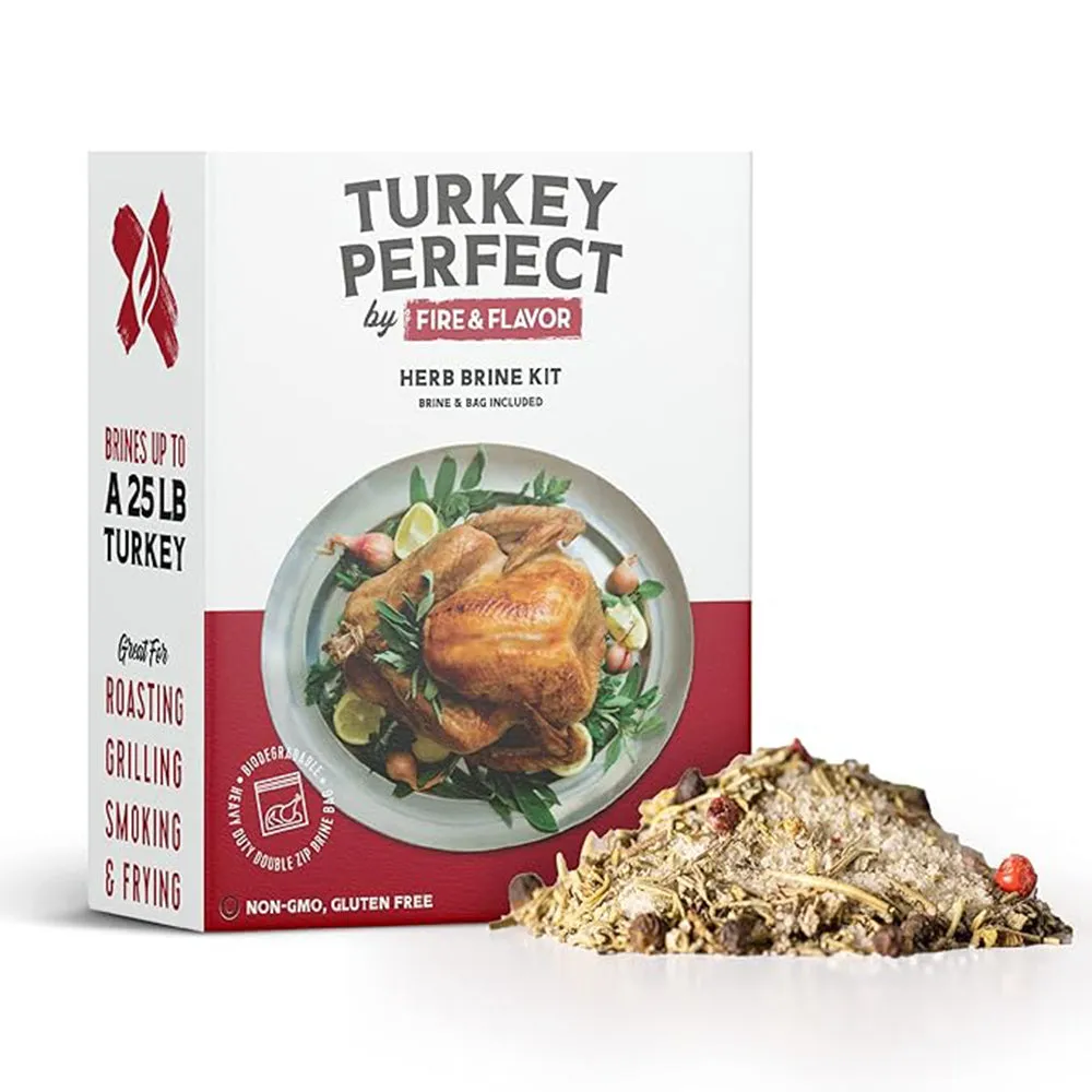 Fire & Flavor Turkey Perfect All Natural Herb Brine & Bag Kit Large 892805003078