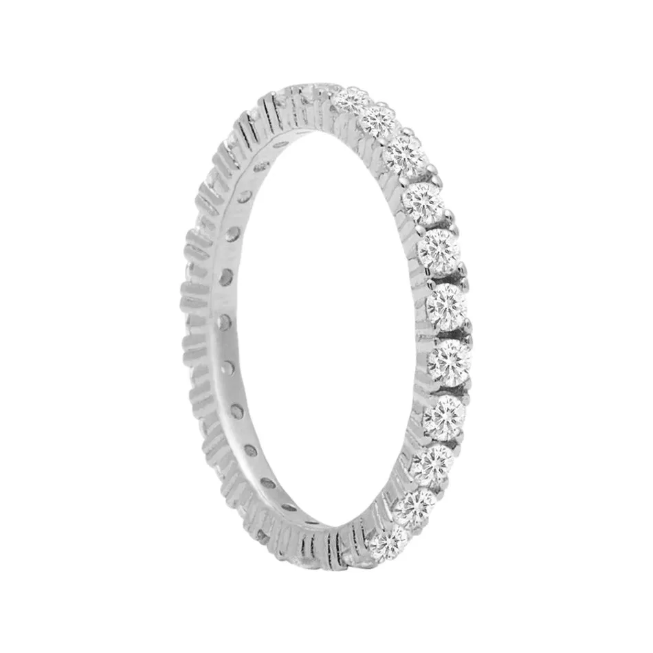 FJ0208 925 Sterling Silver Diamond Ring