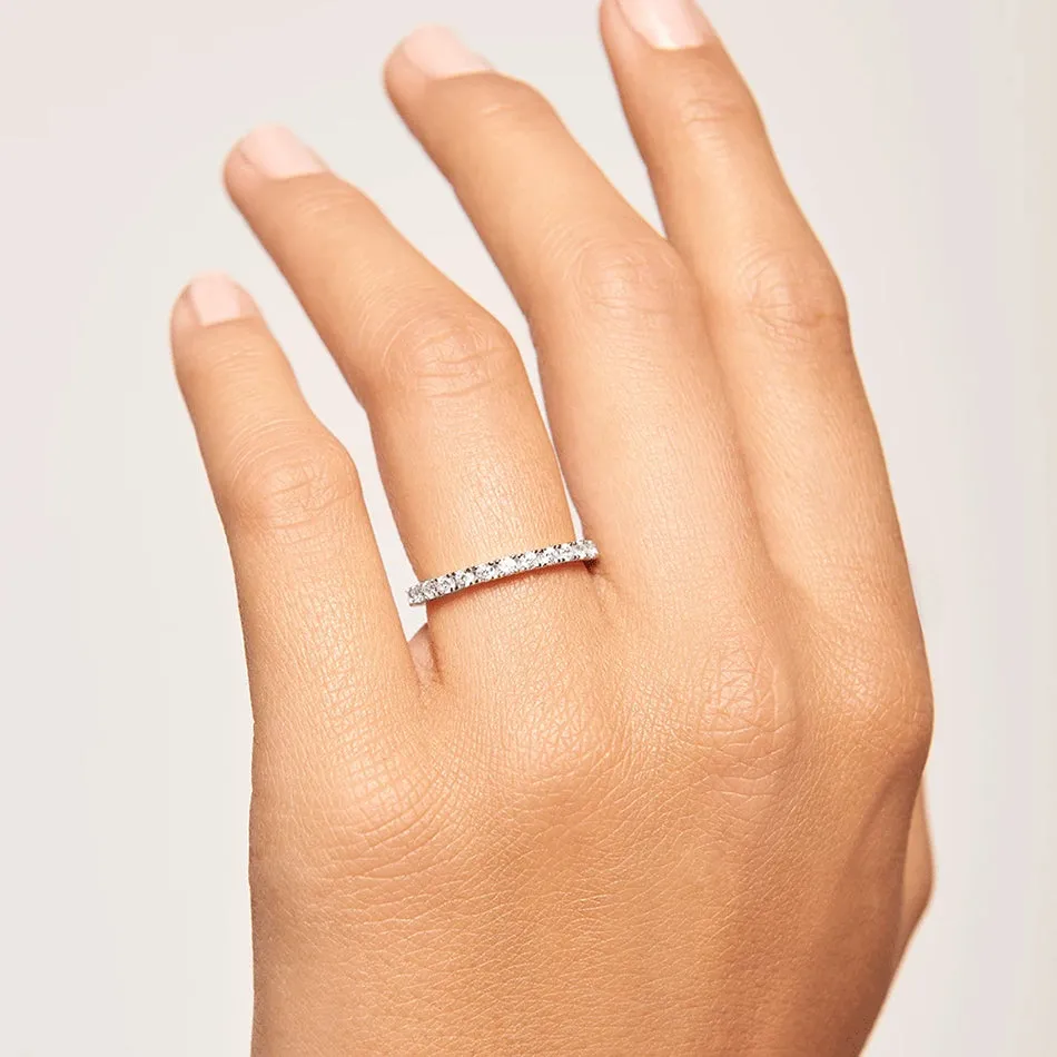 FJ0208 925 Sterling Silver Diamond Ring