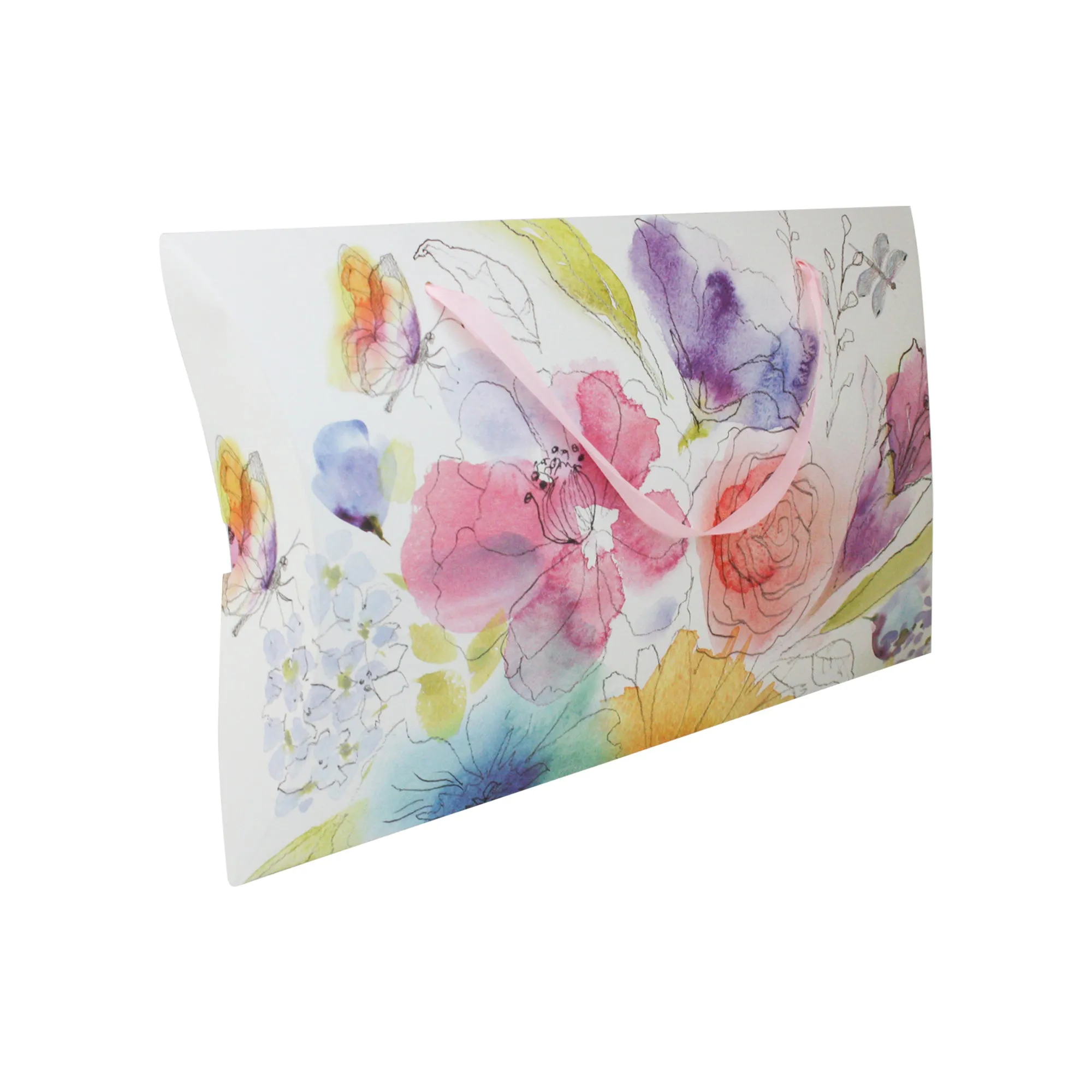 Floral Pillow Gift Bag - Set Of 4 (Assorted Colours)