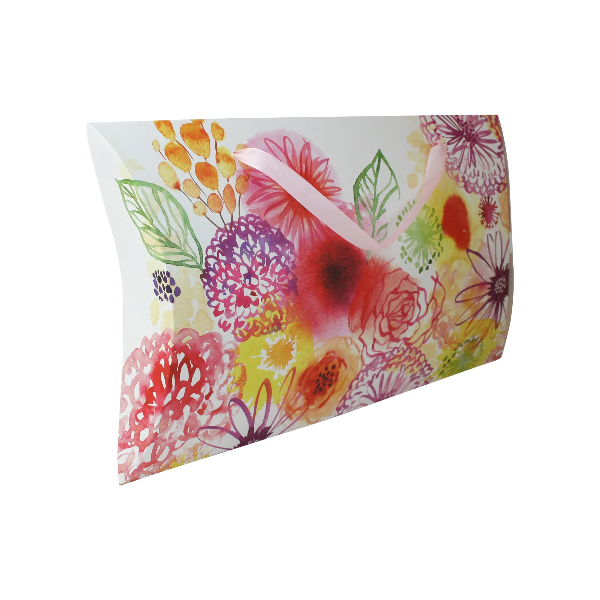 Floral Pillow Gift Bag - Set Of 4 (Assorted Colours)