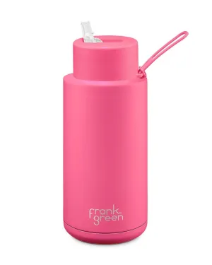 Frank Green Ceramic 34oz Straw Bottle - Neon Pink