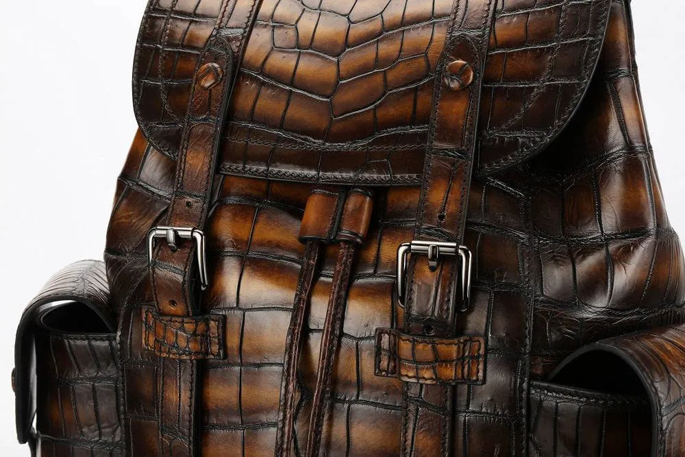 Genuine Crocodile Leather Backpack