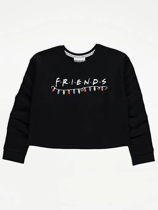 George Girls Friends TV Show Black Cropped Sweatshirt