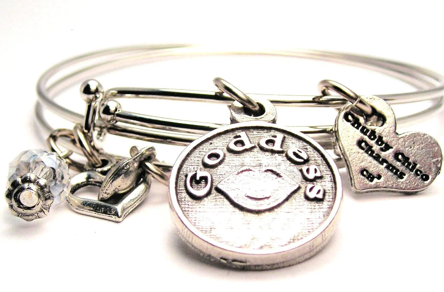 Goddess With Lips Expandable Bangle Bracelet Set