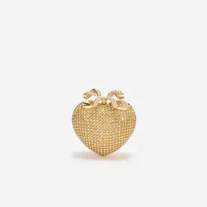 Gold Crystal Heart Clutch