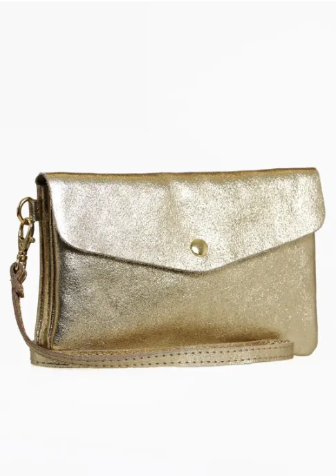 Gold Large Leather Coin Purse