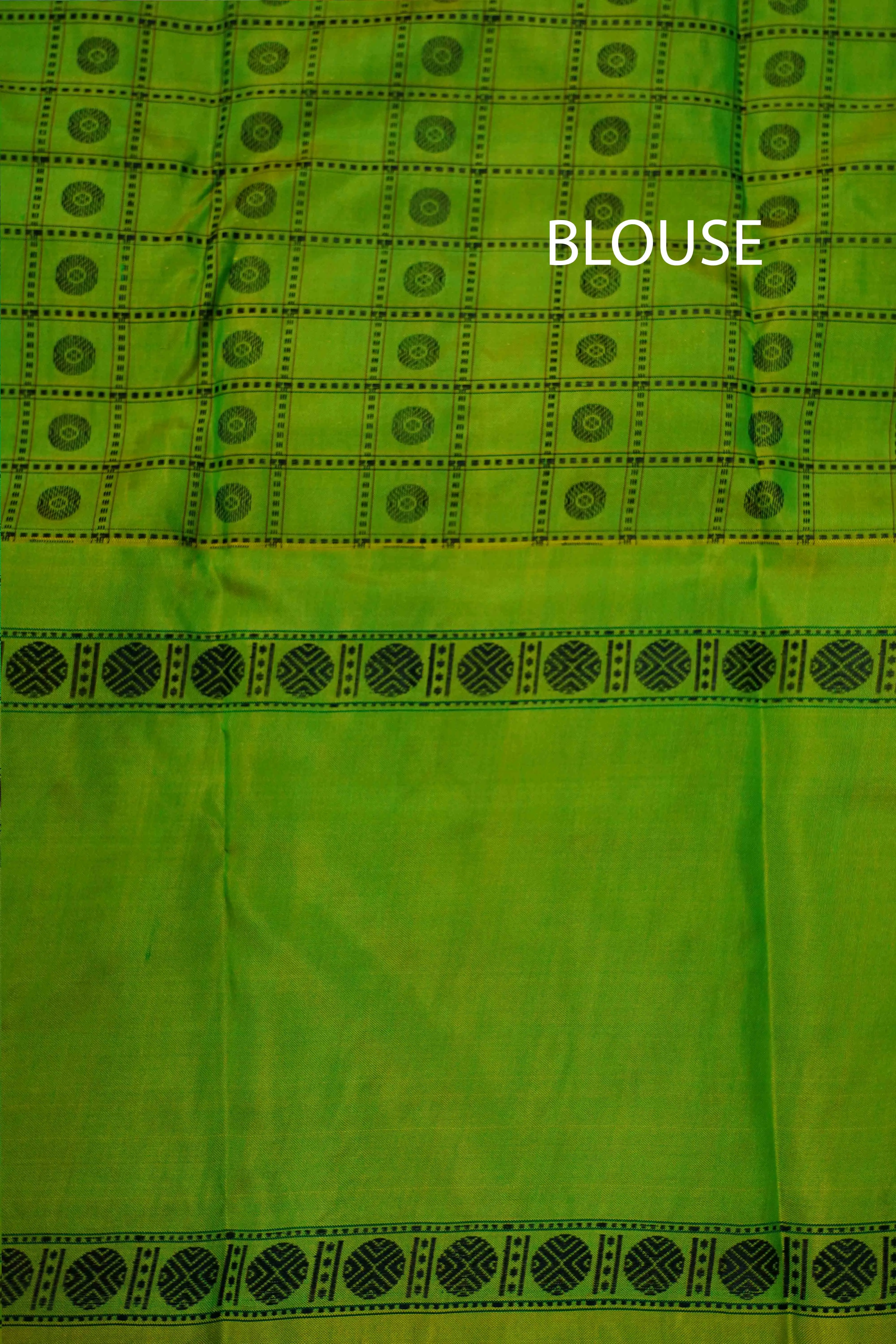 GRASS GREEN WITH OLIVE GREEN PURE KANCHIVARAM SILK SAREE