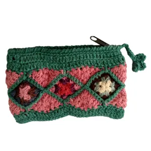 Green Cotton Thread Coin Purse.