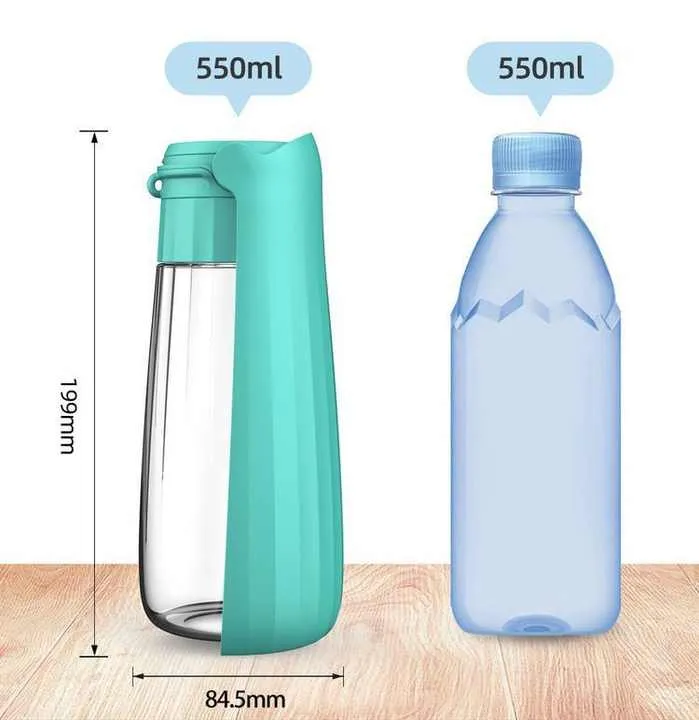 Grey Portable Dog Water Bottle - Leak-Proof Travel Pet Hydration Solution