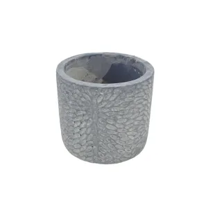 Grey Textured Plant Pot