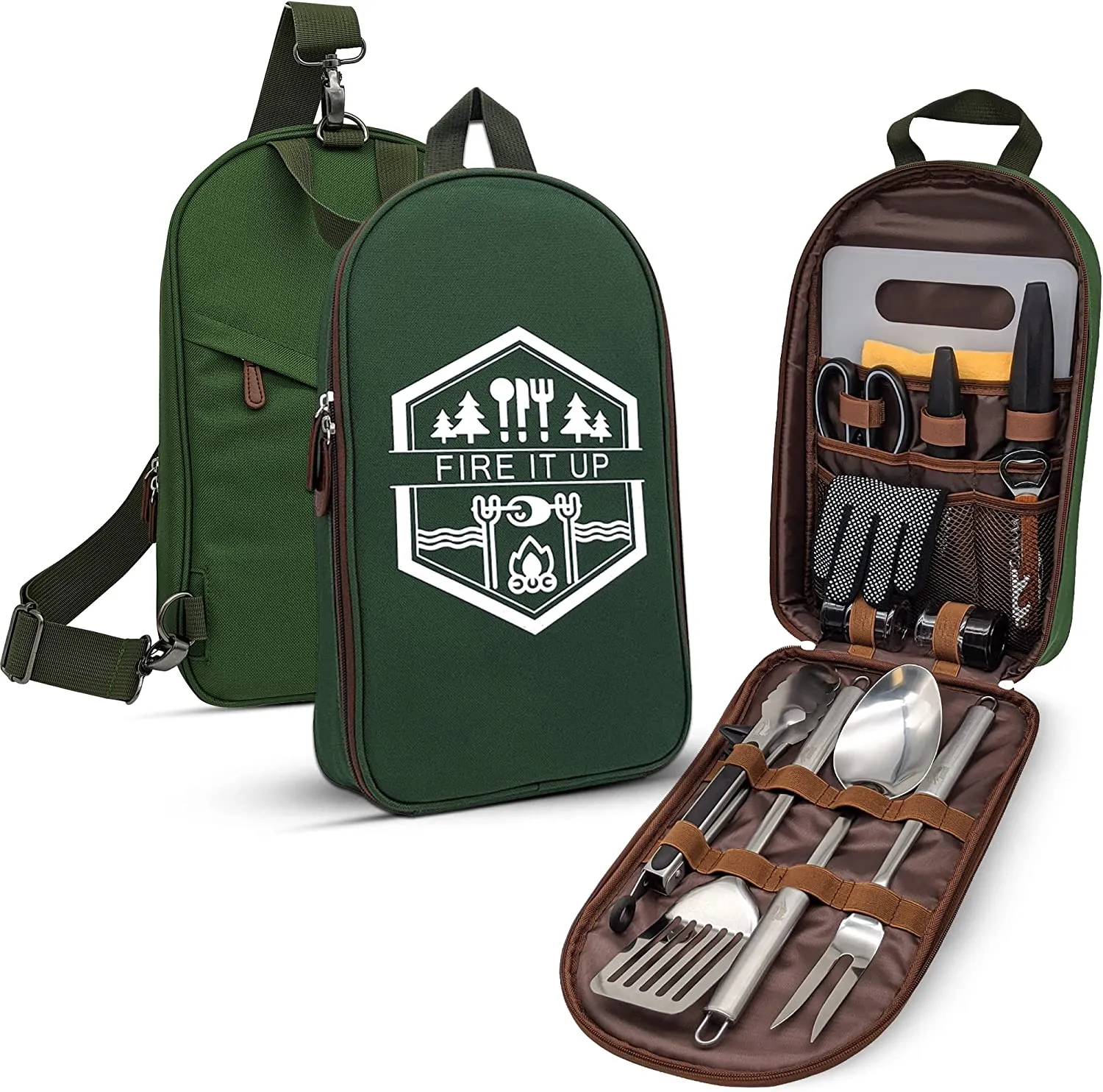 Grilling and Camping Cooking Utensils Set for The Outdoors BBQ