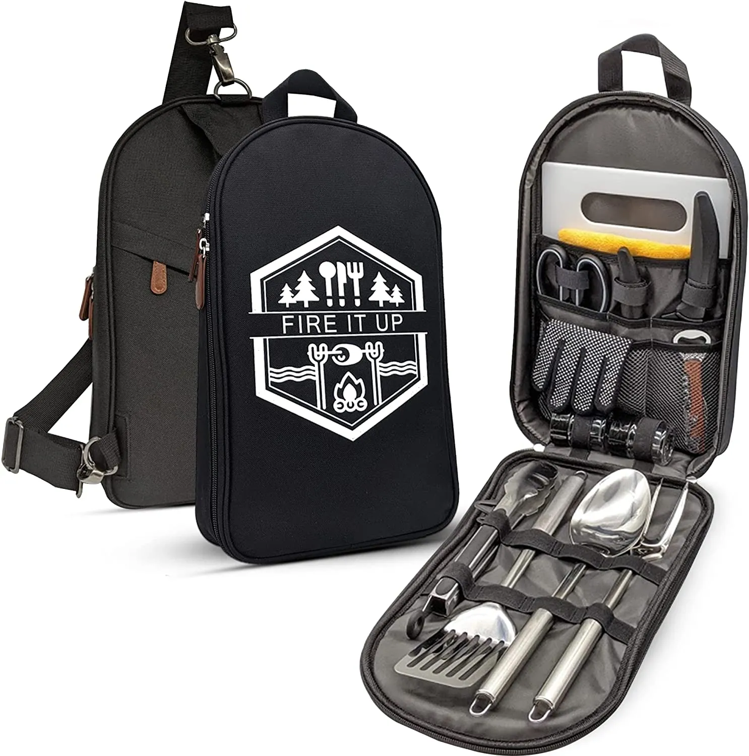 Grilling and Camping Cooking Utensils Set for The Outdoors BBQ