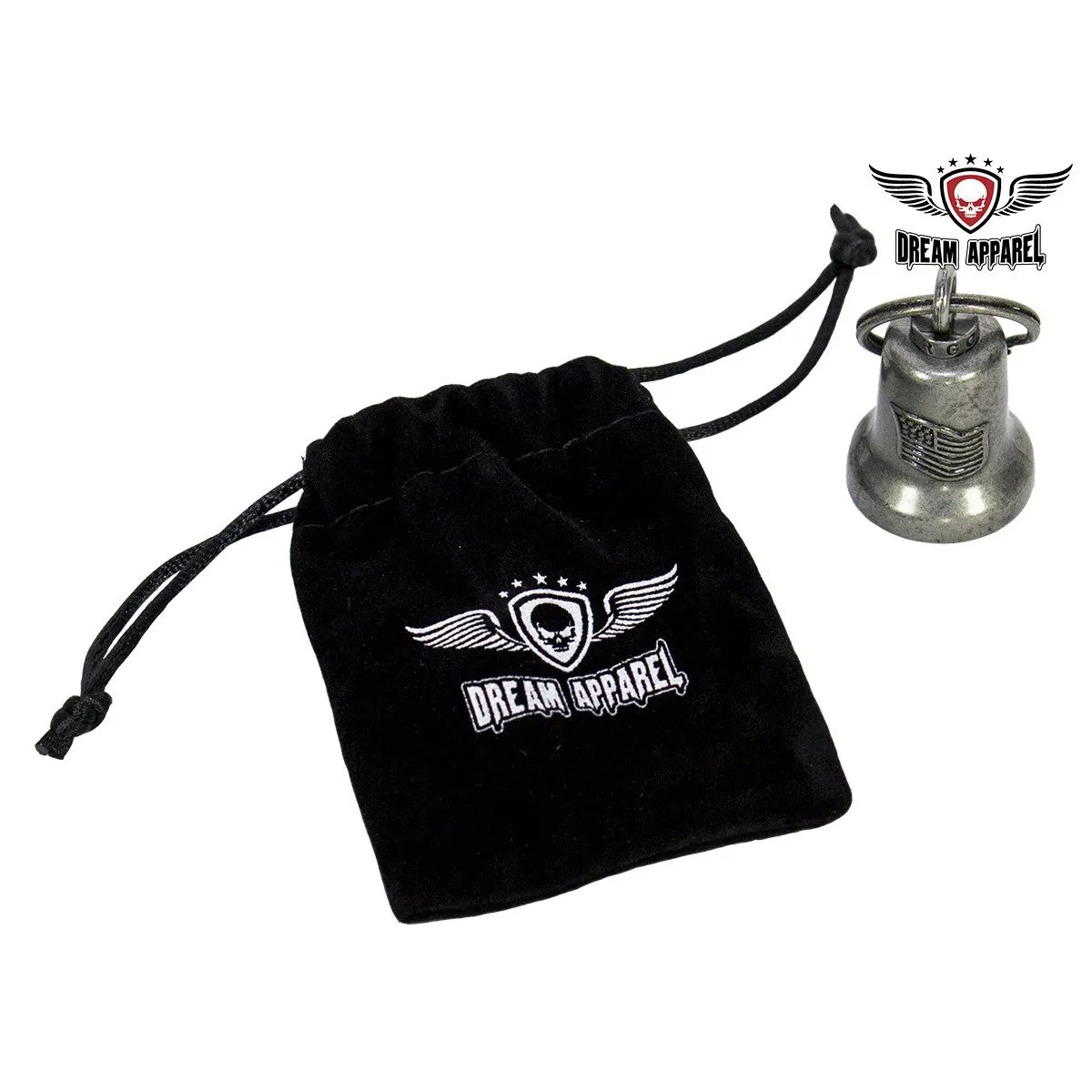 Gun Metal American Flag Gargoyle Bell w/ Carrier Bag