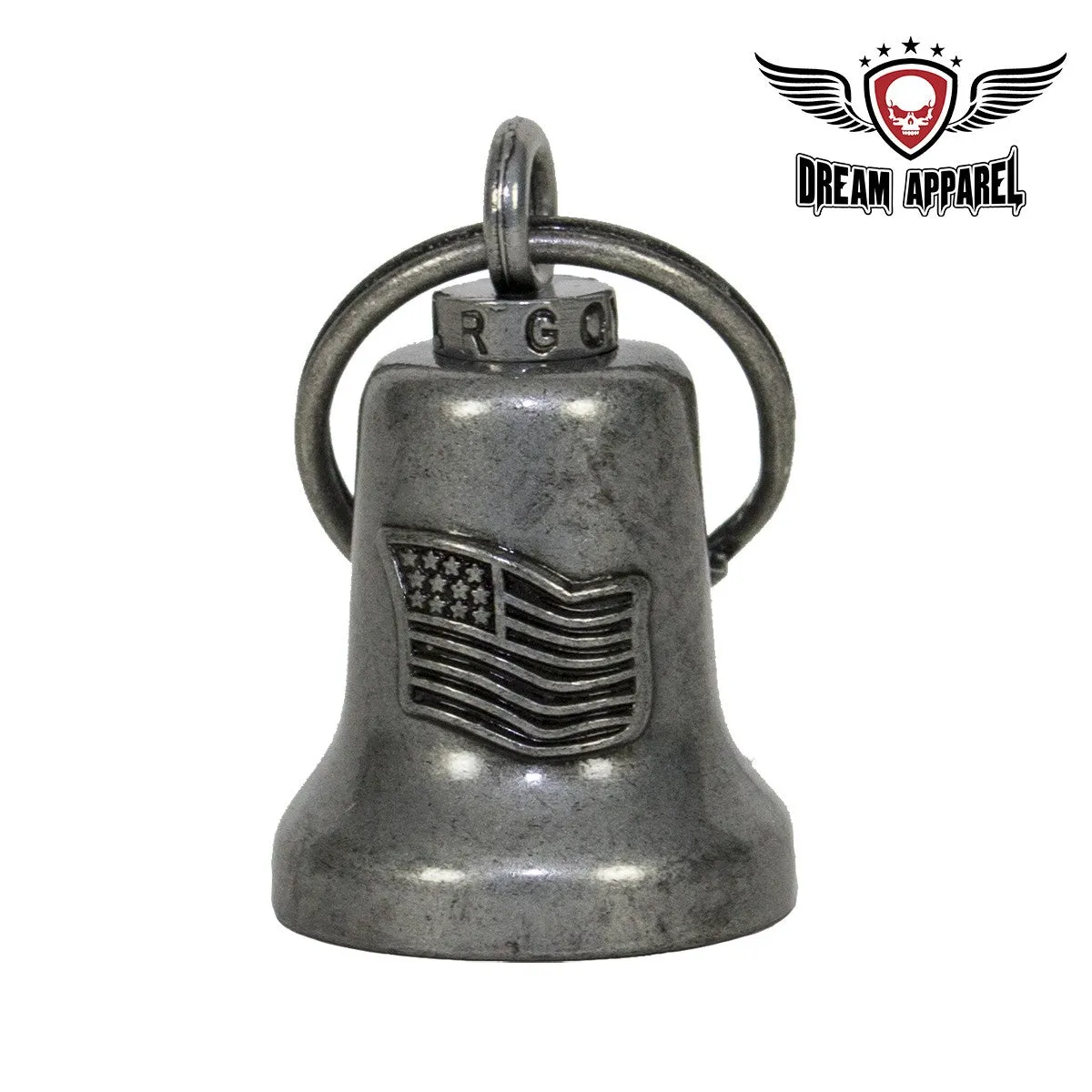 Gun Metal American Flag Gargoyle Bell w/ Carrier Bag