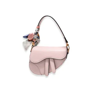 Handbag | Saddle Purse w/ Scarf- PINK: assorted sizes | Doe a Dear