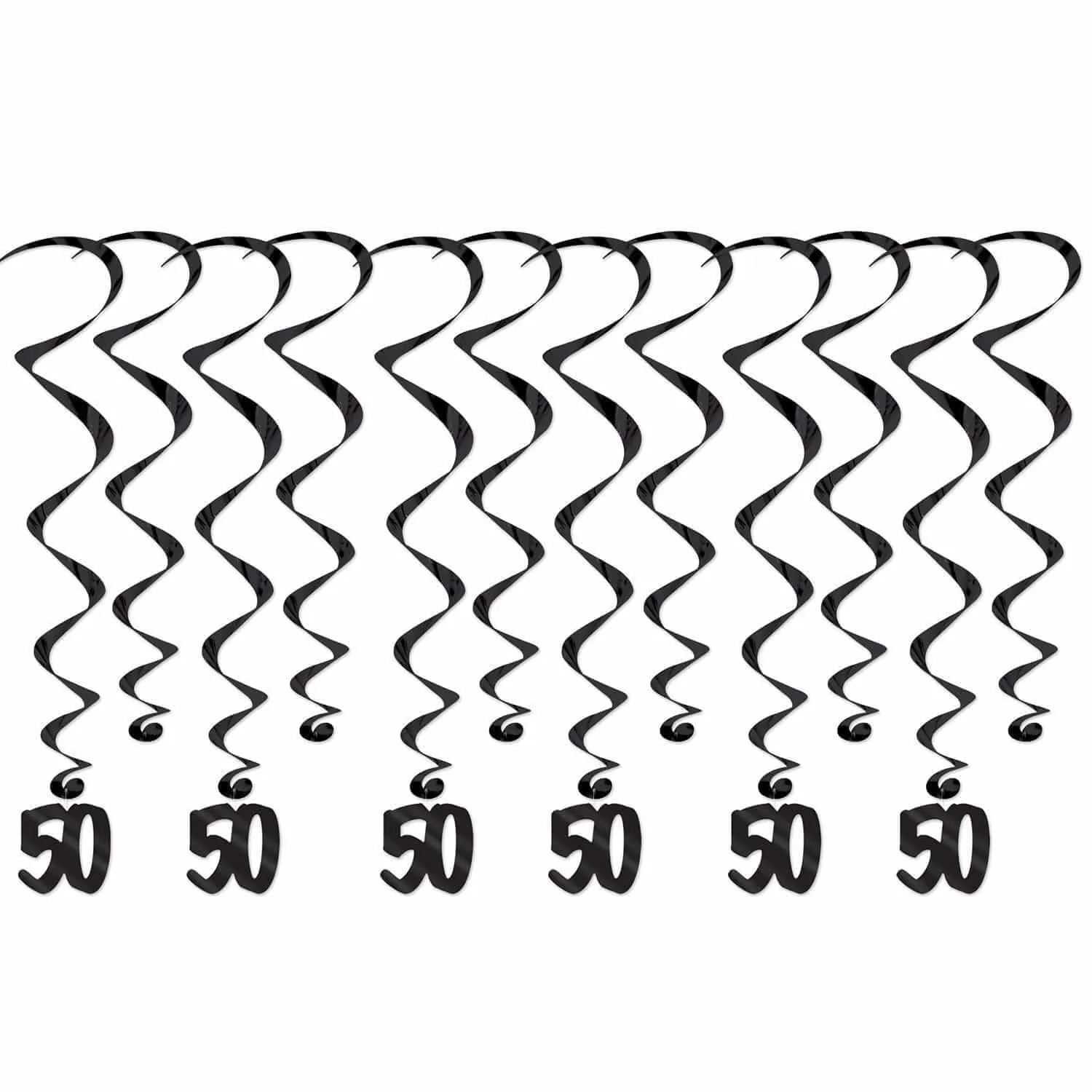 Hanging Swirl Decorations - 50th Birthday 6/pkg.