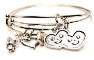 Happy Hearts Expandable Bangle Bracelet Set