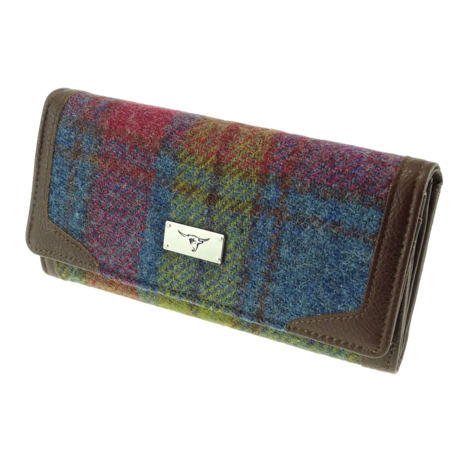 Harris Tweed Bute Long Purse Multi Colour Tartan