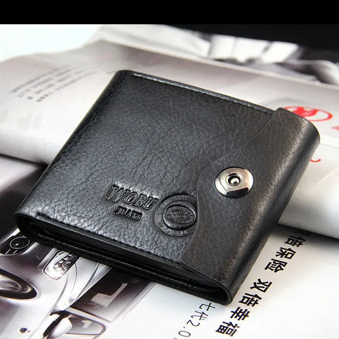 Hot Fsshion Hasp New Promotion Casual Wallets Design Genuine Leather Top Purse Men Wallet Coin Bag