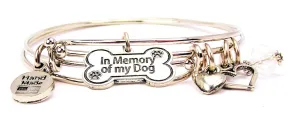 In Memory Of My Dog Expandable Bangle Bracelet Set