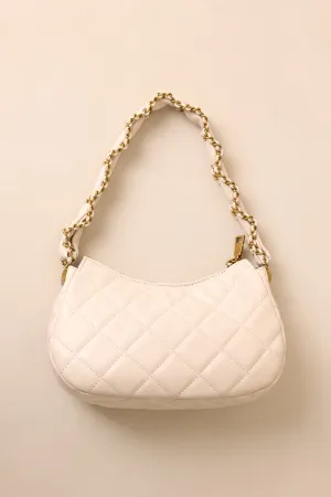 Jaded Serenade White Quilted Handbag