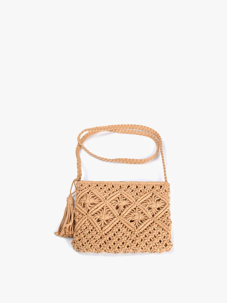 Jen & Co - Val Macramé Crossbody Bag With Tassel