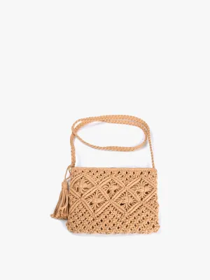 Jen & Co - Val Macramé Crossbody Bag With Tassel