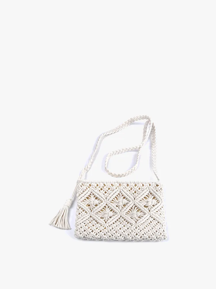 Jen & Co - Val Macramé Crossbody Bag With Tassel