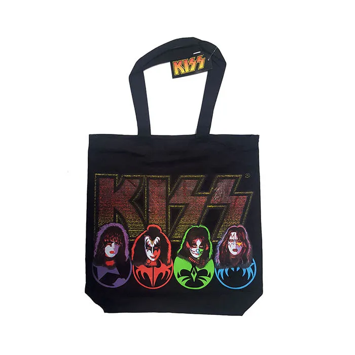 Kiss Logo & Faces Tote Bag