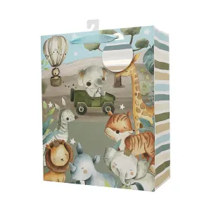 Large Zoo Hot Stamp Gift Bag - 26cm x 32cm x 12cm