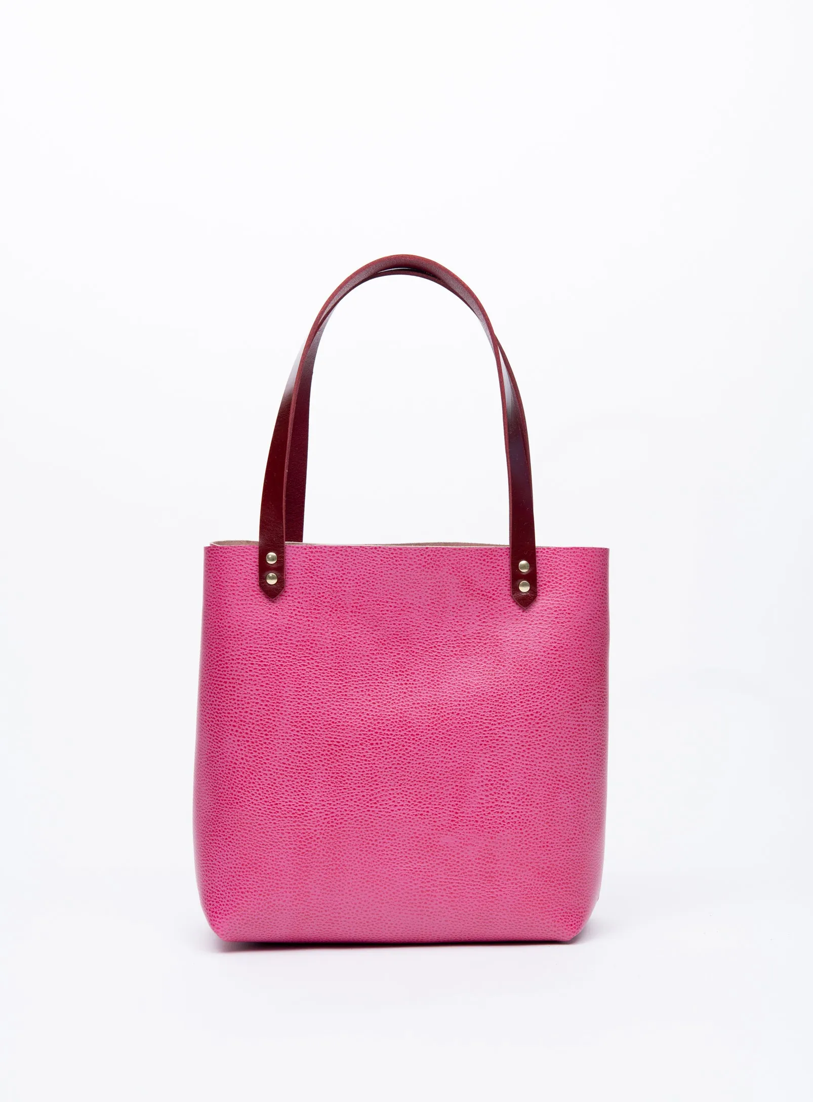 Leather minimalist tote bag FLORENCE model